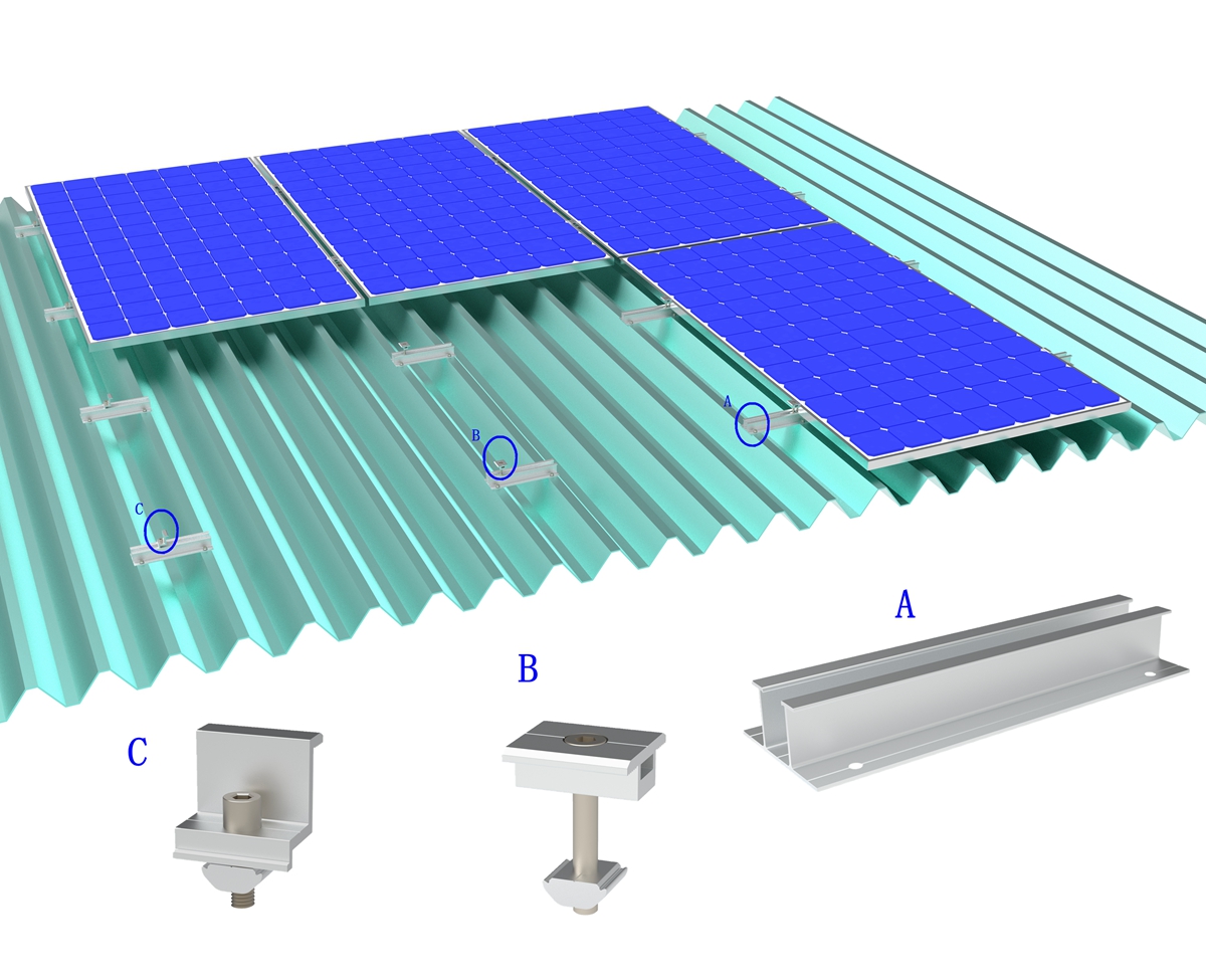 railloos dak zonne-montagesysteem